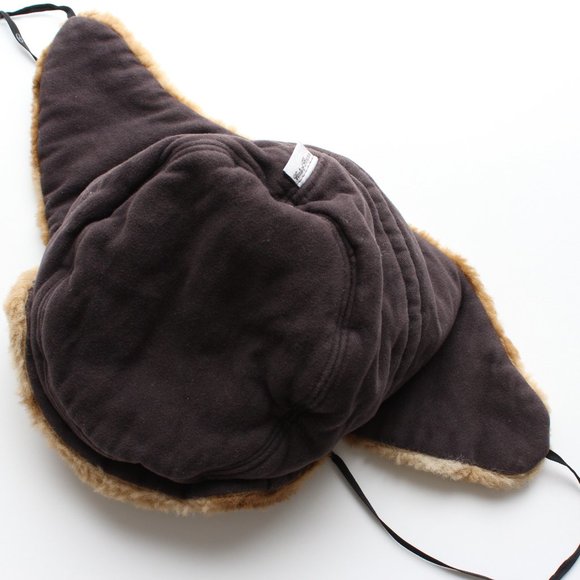 Conte of Florence Trapper Hat Brown Cotton Faux Fur Warm Winter Hat Italy - Picture 6 of 8